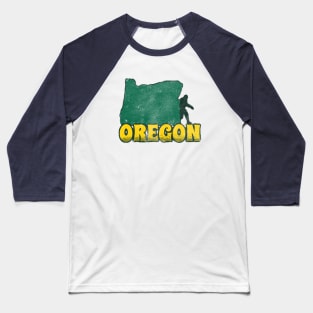 Oregon Bigfoot - distressed retro vintage cryptid Baseball T-Shirt